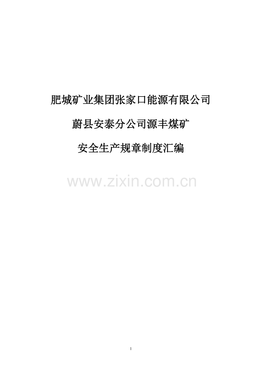 源丰煤矿安全生产规章制度汇编.doc_第1页