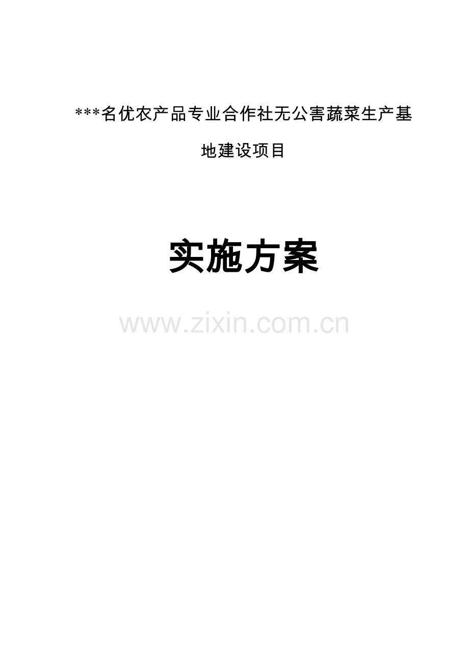 名优农产品专业合作社无公害蔬菜生产基地建设项目立项实施方案说明文本.doc_第1页