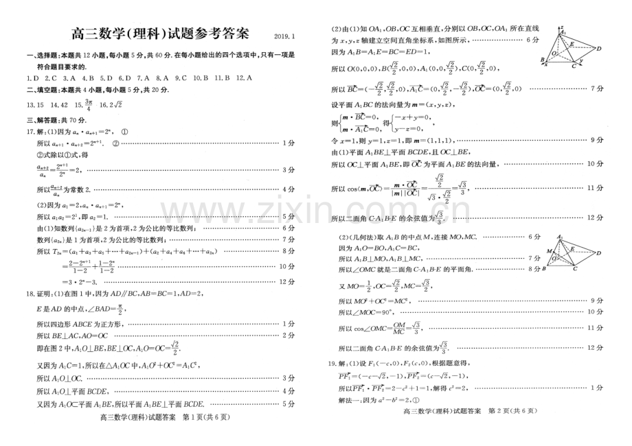 高三理科数学试题2019.1.doc_第3页