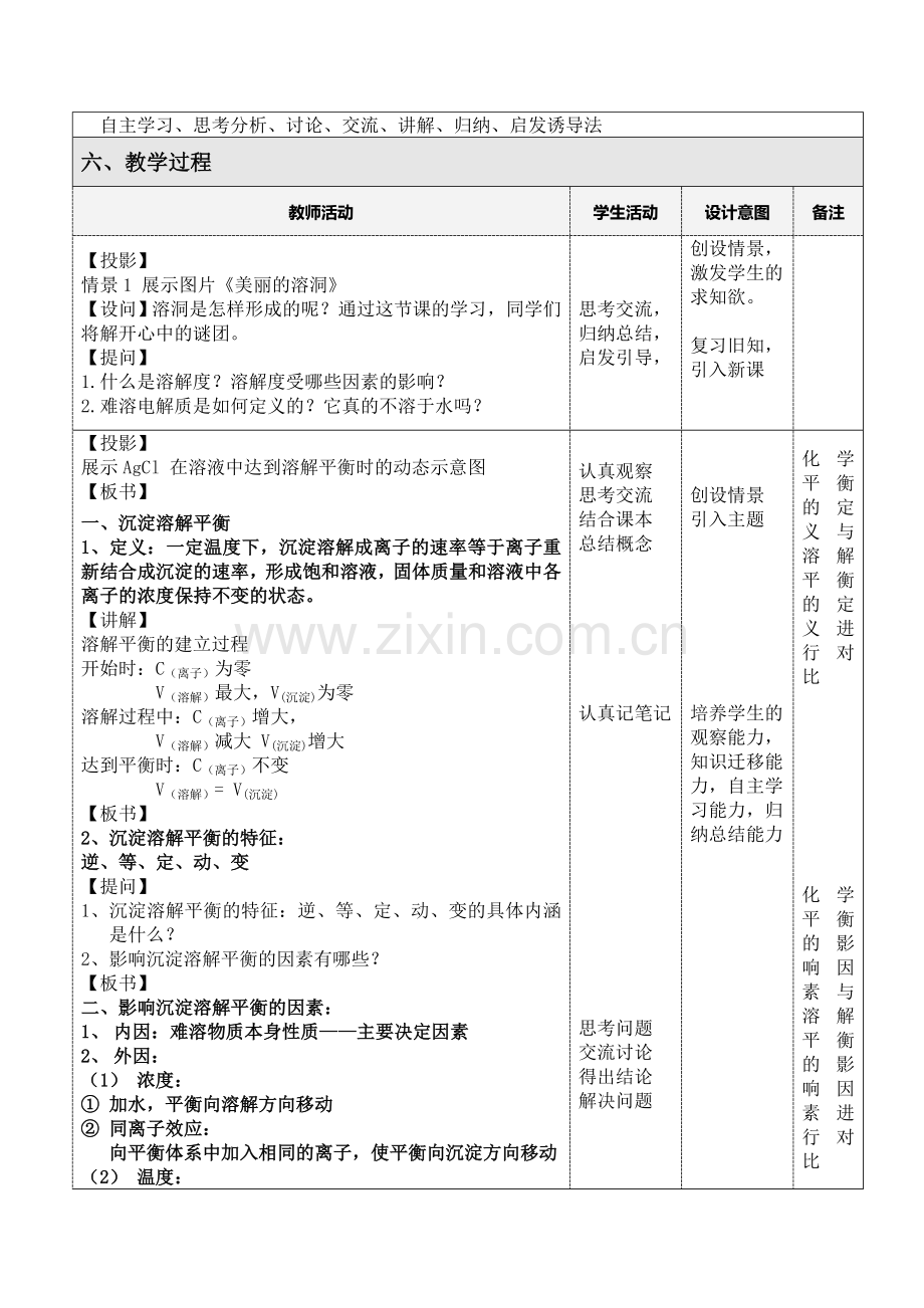 沉淀溶解平衡的教学设计.doc_第2页