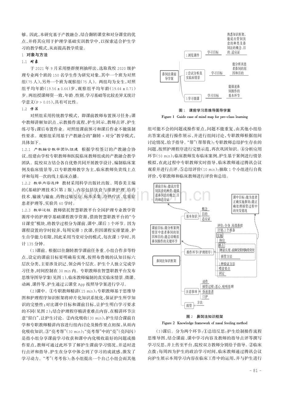 基于产教融合的“翻转 对分”教学在高职护理学基础实训教学中的应用.pdf_第2页