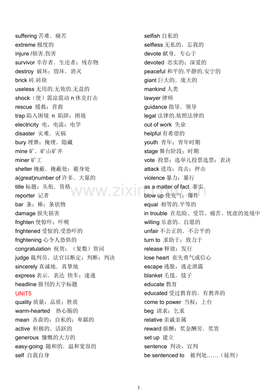 人教版高中英语全部单词(必修1至选修8带目录).doc_第3页