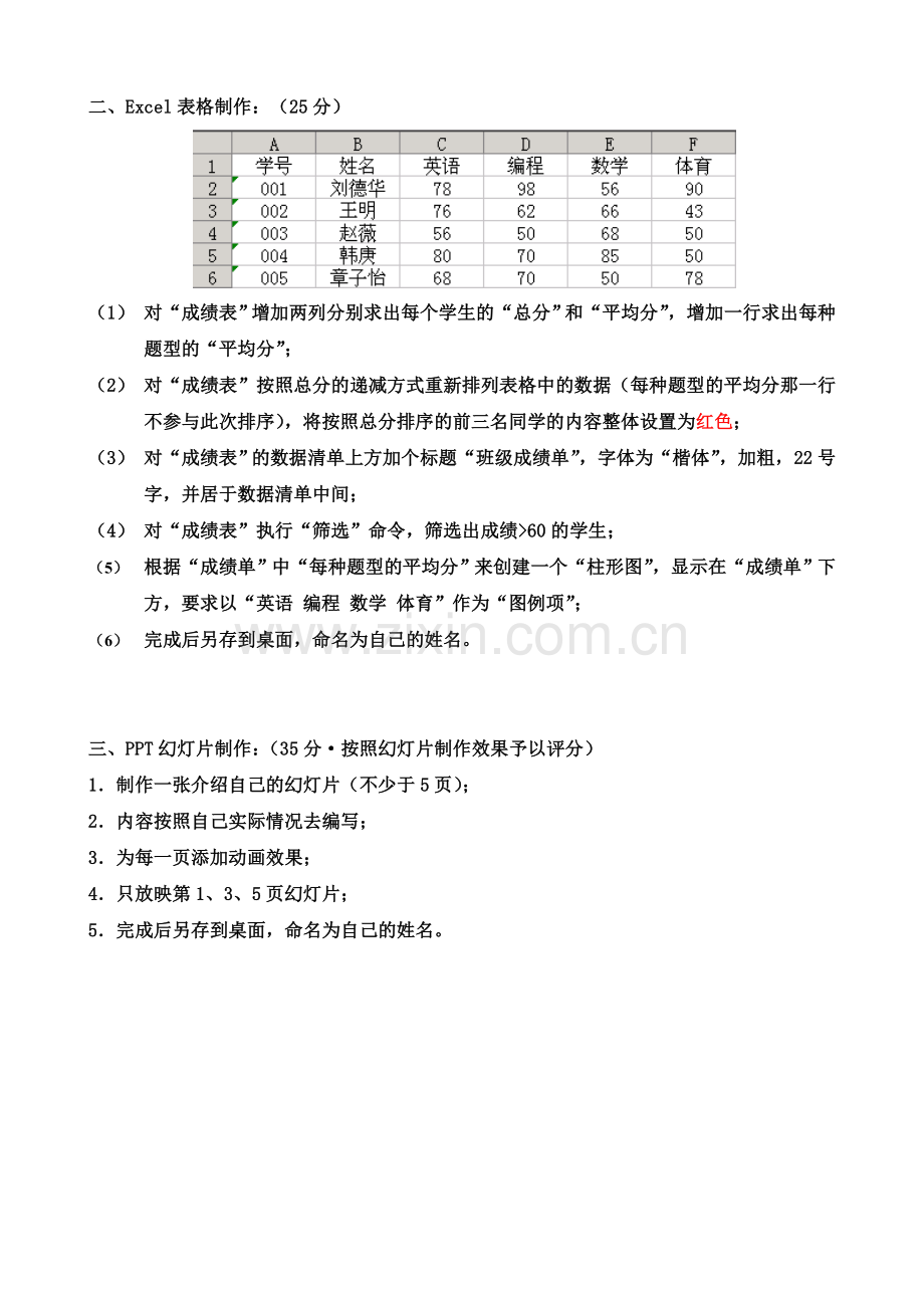 计算机office办公软件上机操作试题.doc_第2页