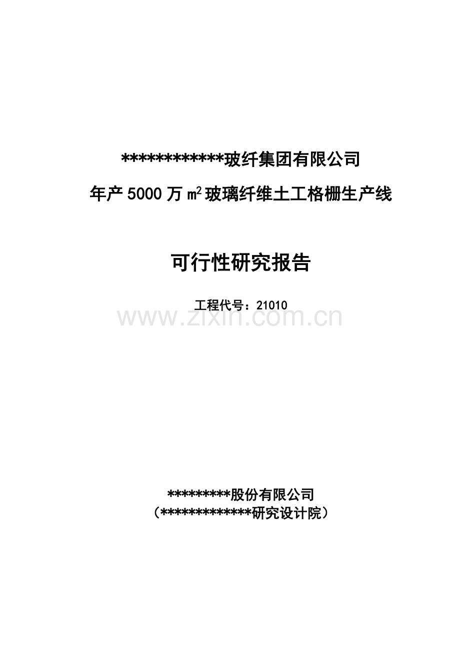 年产800平方米土工格栅生产线工程可行性研究报告.doc_第1页