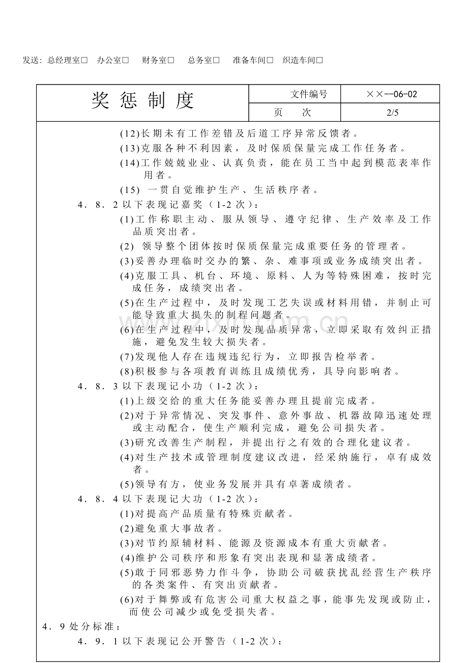 2016纺织有限公司奖惩管理制度.doc_第2页