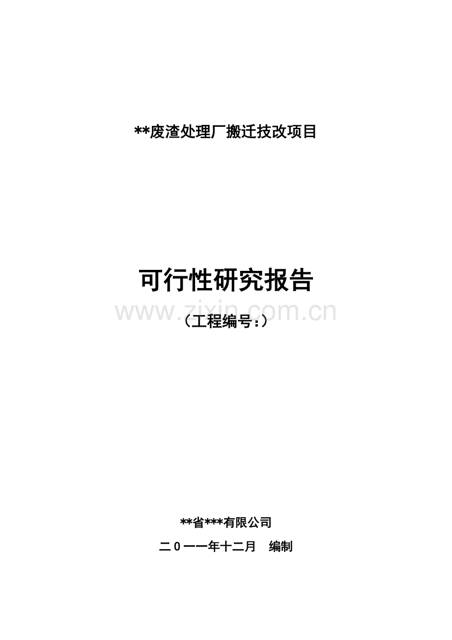 废渣处理厂搬迁技改项目可行性研究报告2.doc_第1页