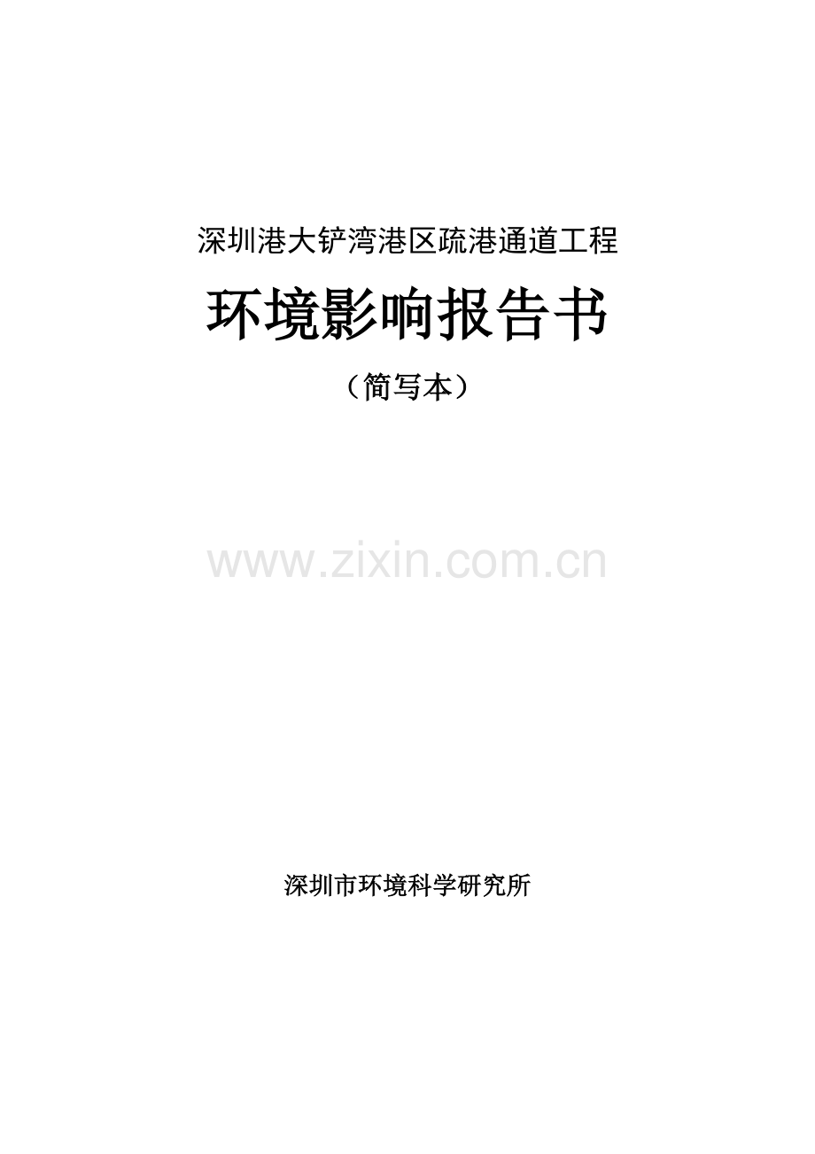 深圳港大铲湾港区疏港通道工程项目环境评估报告(简写本).doc_第1页