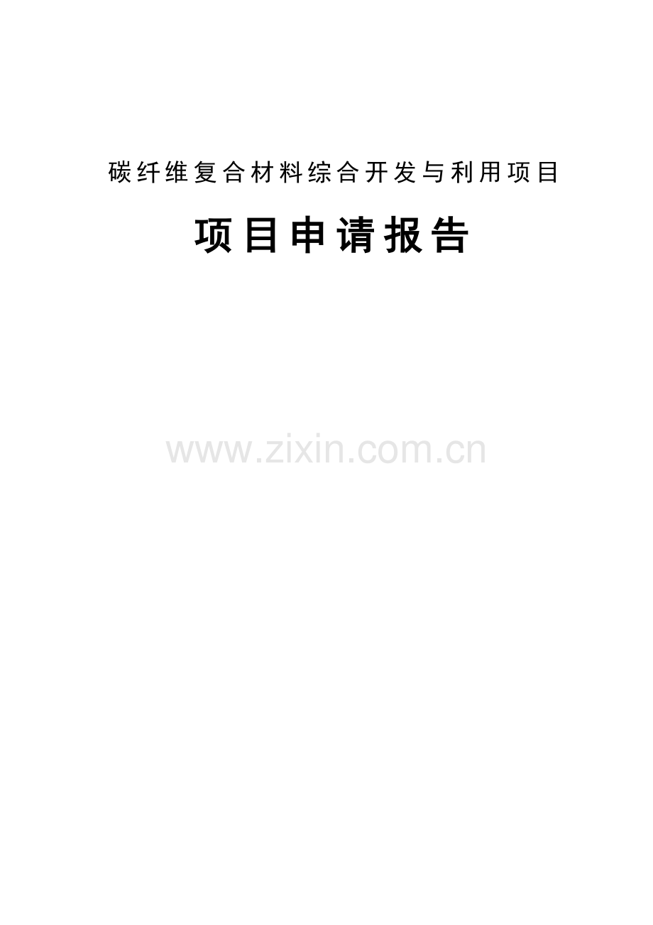 碳纤维复合材料综合开发与利用项目投资可行性研究报告.doc_第1页