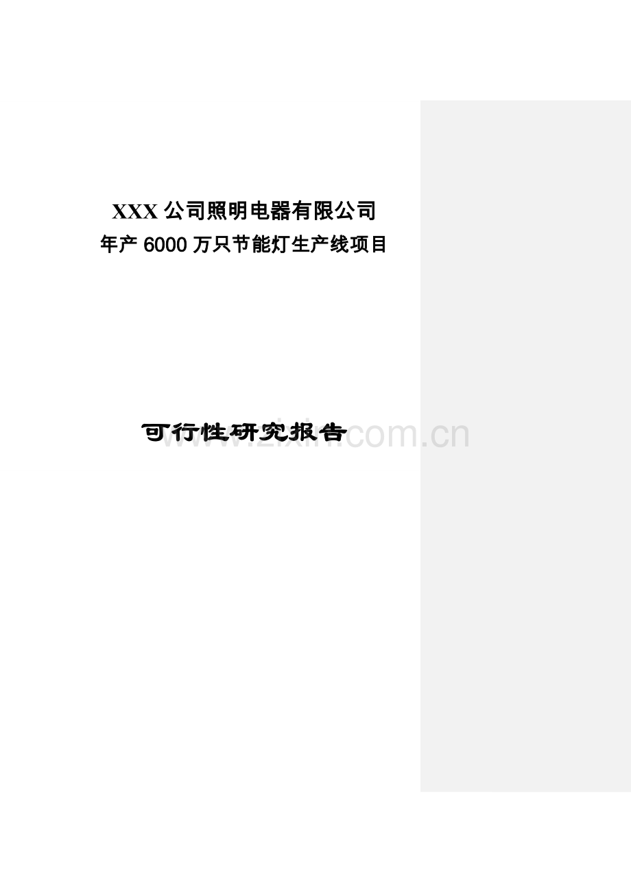 6000万支节能灯项目可行性论证报告.doc_第1页