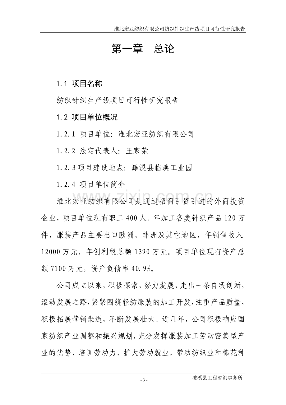 宏亚纺织项目建设投资可行性研究报告.doc_第3页