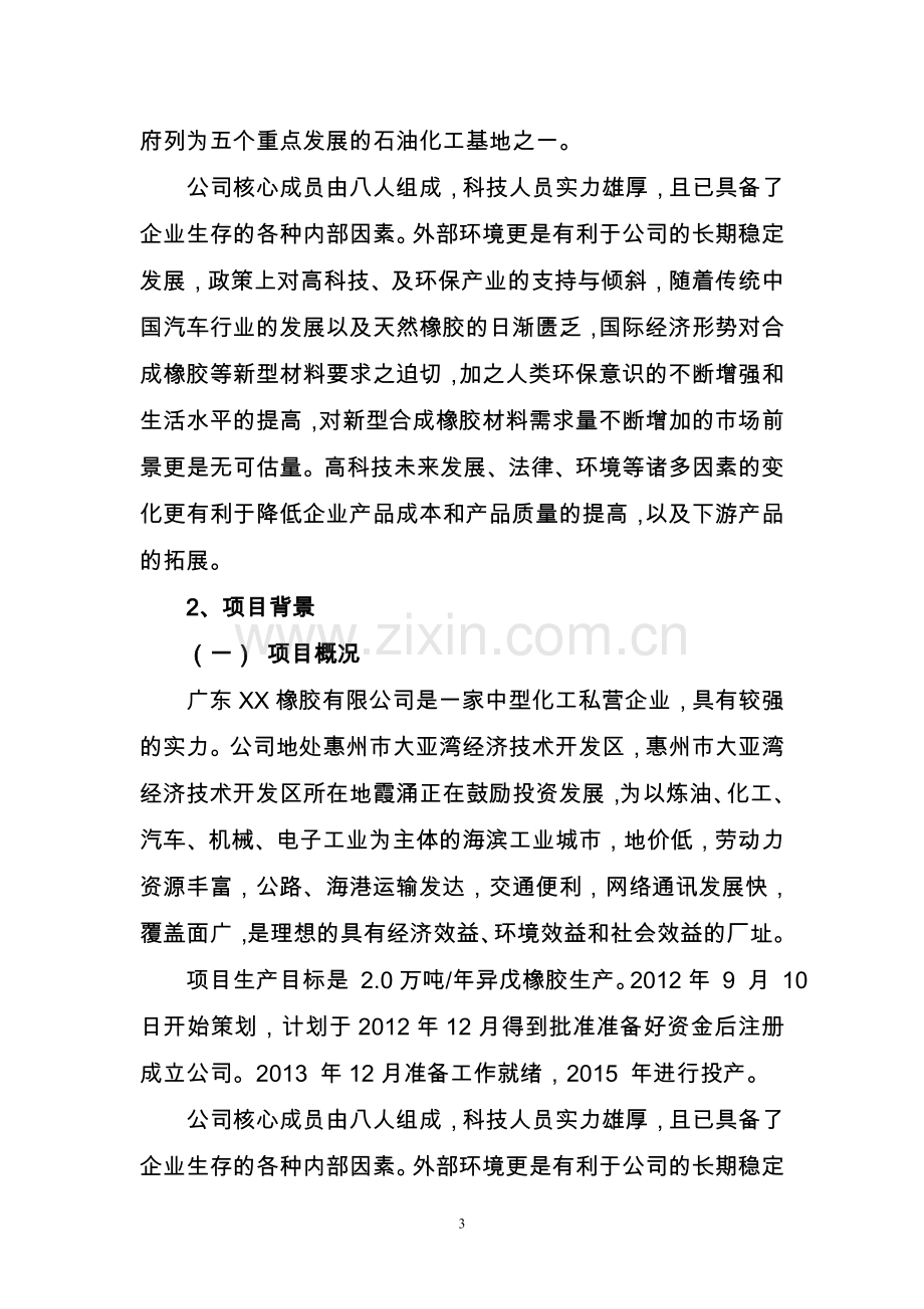 2万吨异戊橡胶项目可行性研究报告.doc_第3页