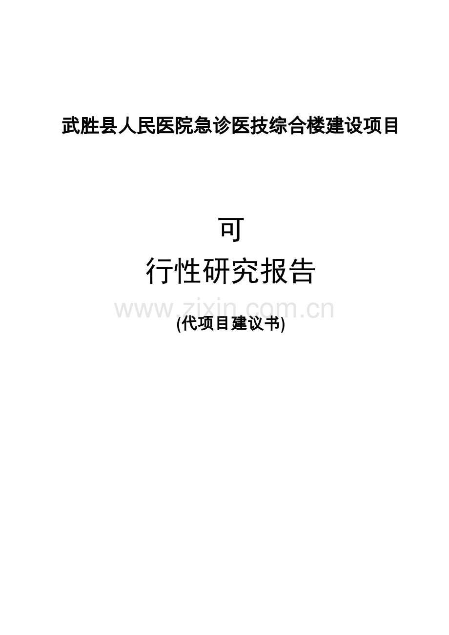 医院急诊医技综合楼建设项目可行性研究报告(专业报告).doc_第1页