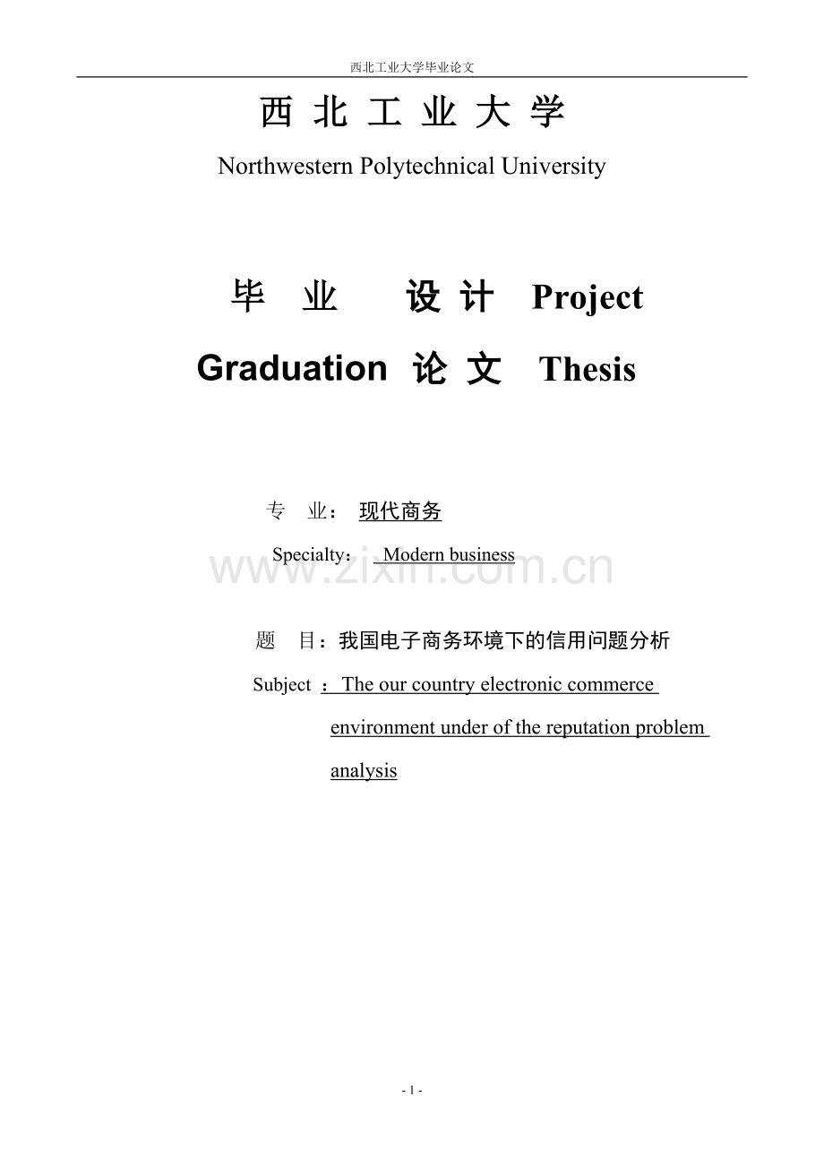 我国电子商务环境下的问题分析本科毕设论文.doc_第1页