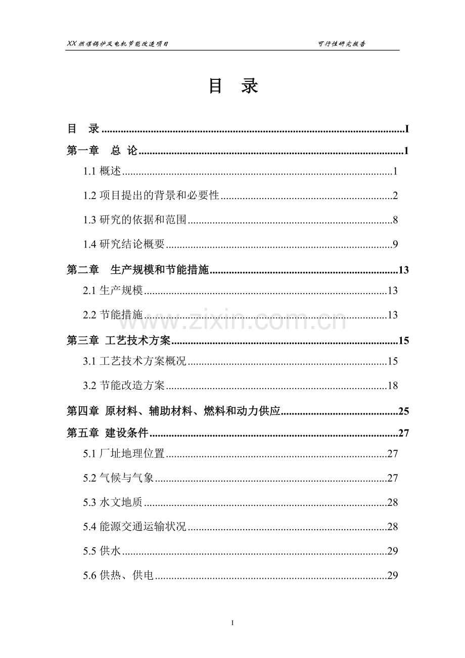 某某造纸企业燃煤锅炉及电机建设节能改造可行性论证报告.doc_第1页