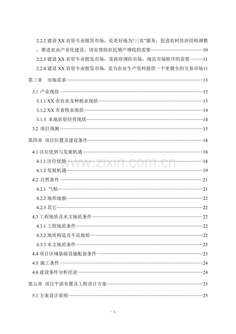 XX农资产品批发市场新建项目可行性研究报告.doc_第3页