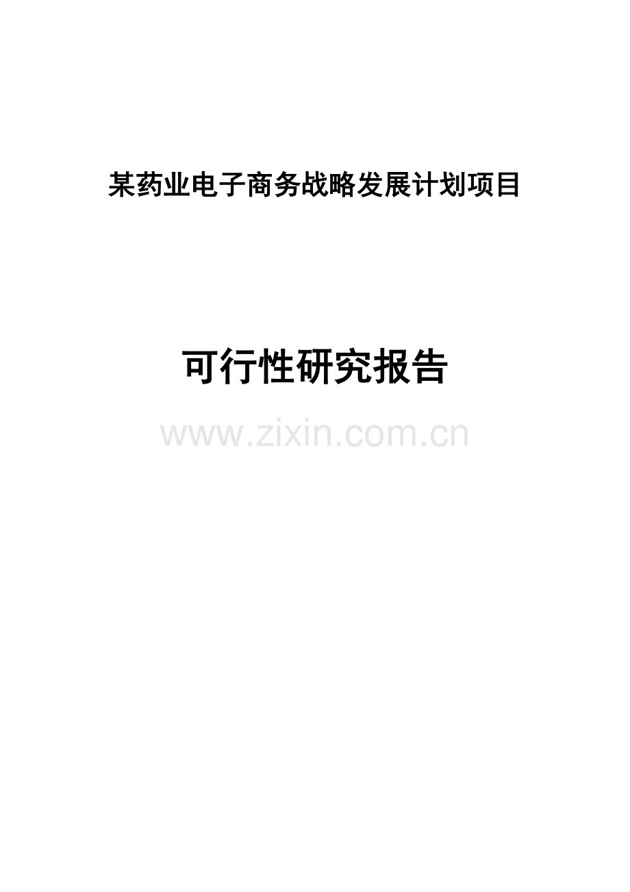 某药业电子商务战略发展计划项目投资可行性研究分析报告.doc_第1页