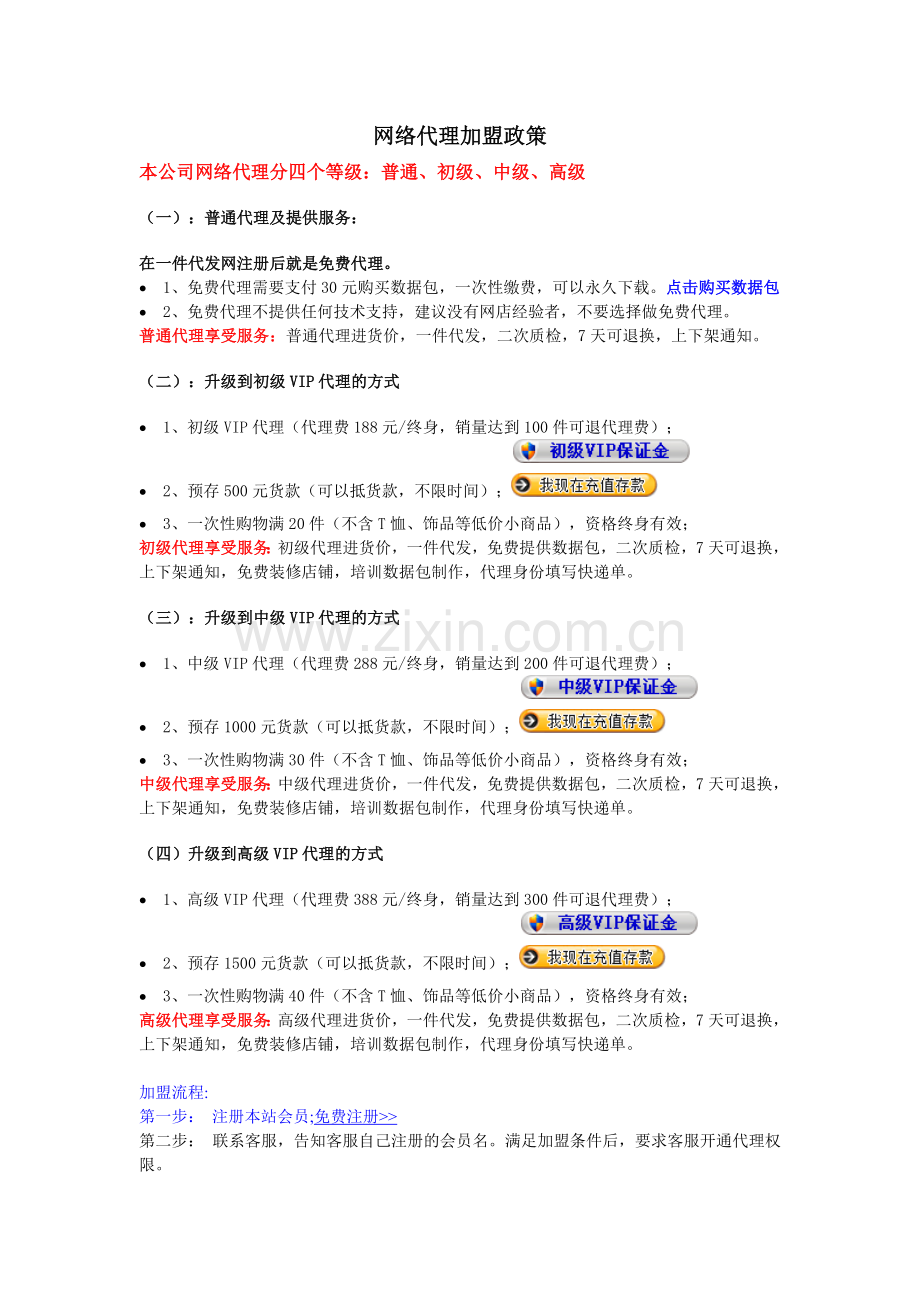 一件代发网网络代理加盟政策(一).doc_第1页