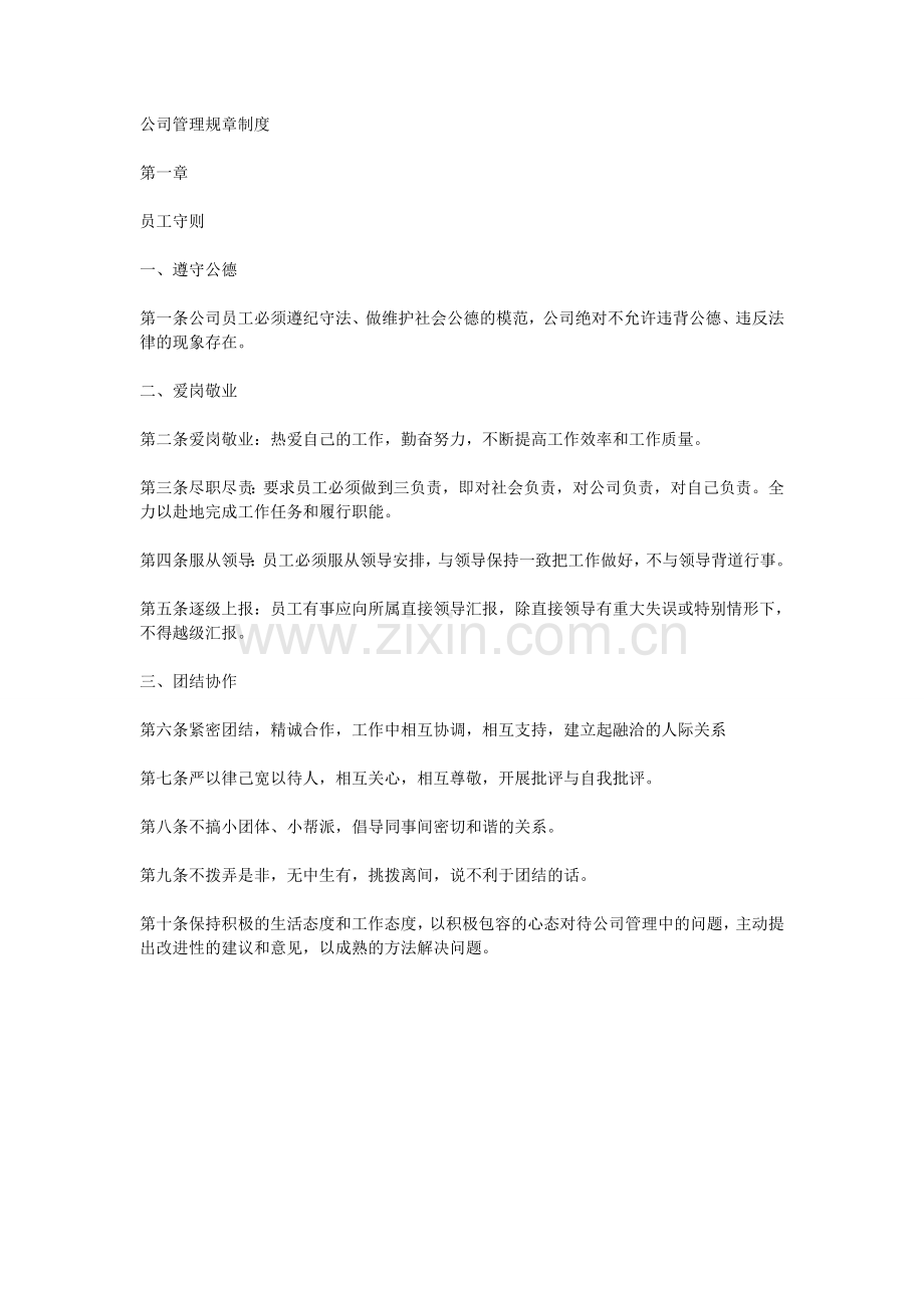 公司管理规章制度8626503.doc_第1页