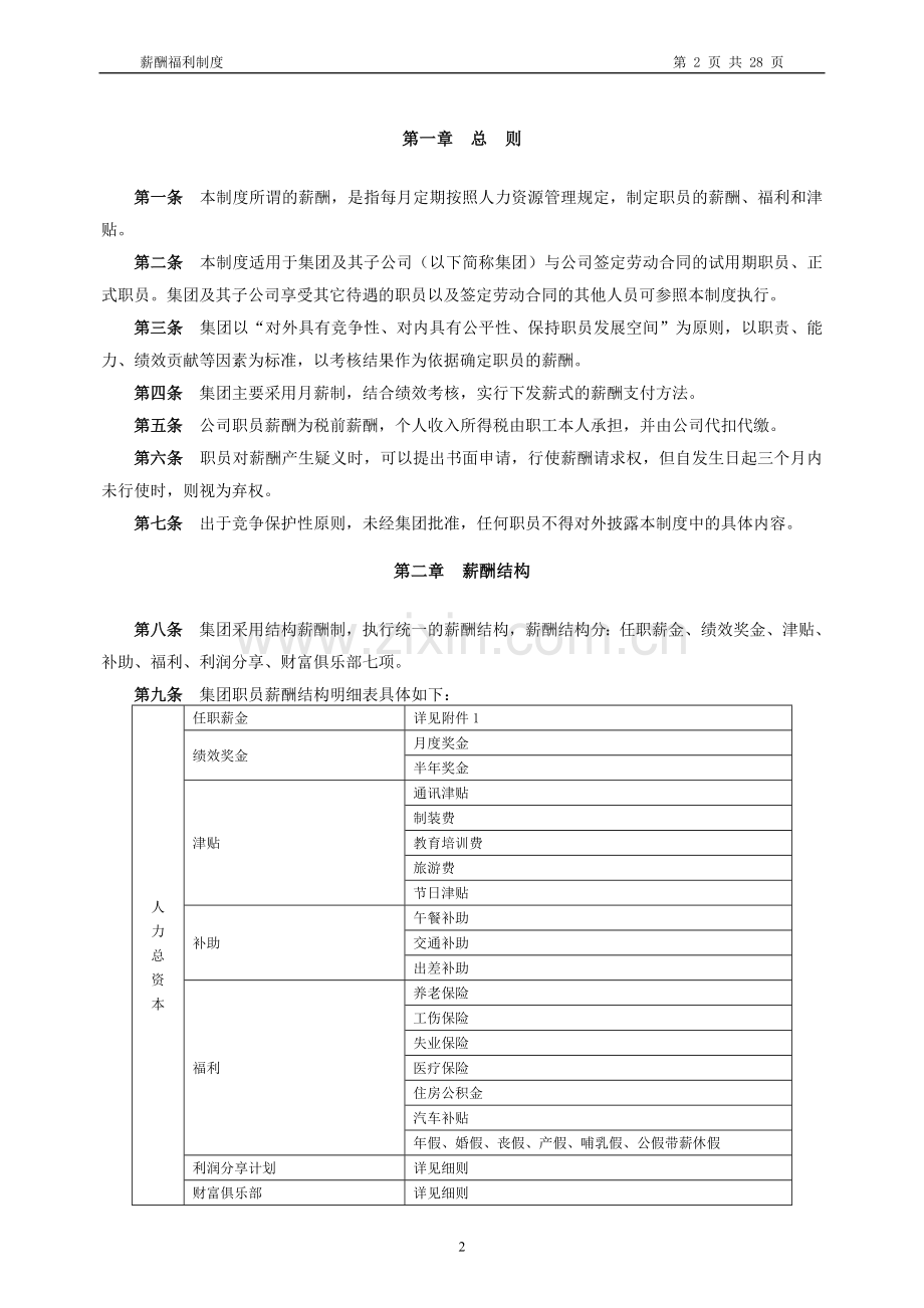 房地产公司薪酬福利制度.doc_第2页