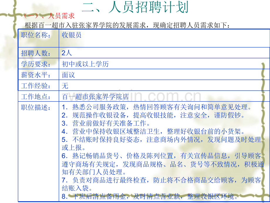 2011年百一超市(张家界学院店)招聘计划.ppt_第3页