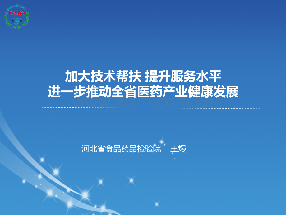 加大技术帮扶提升服务水平进一步推动全医药产业健康发展.ppt_第1页