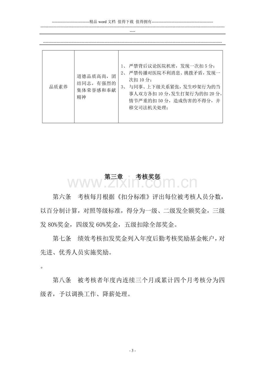 医院行政后勤人员绩效考核管理办法.doc_第3页