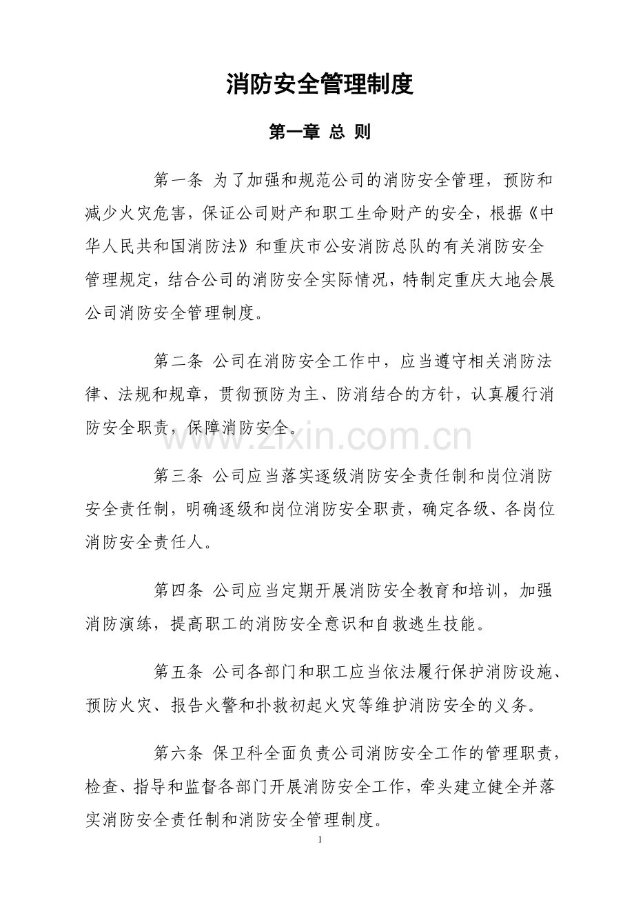 公司消防保卫制度.doc_第1页