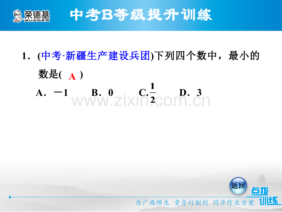 1.2.4-绝对值-第2课时-有理数的大小比较习题课件.pptx_第3页