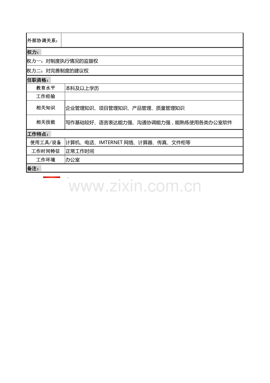 制度管理专员职位说明书.docx_第2页