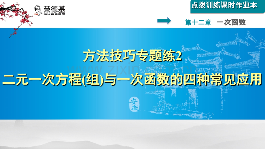 方法技巧专题练2--二元一次方程(组)与一次函数的四种常见应用.ppt_第1页