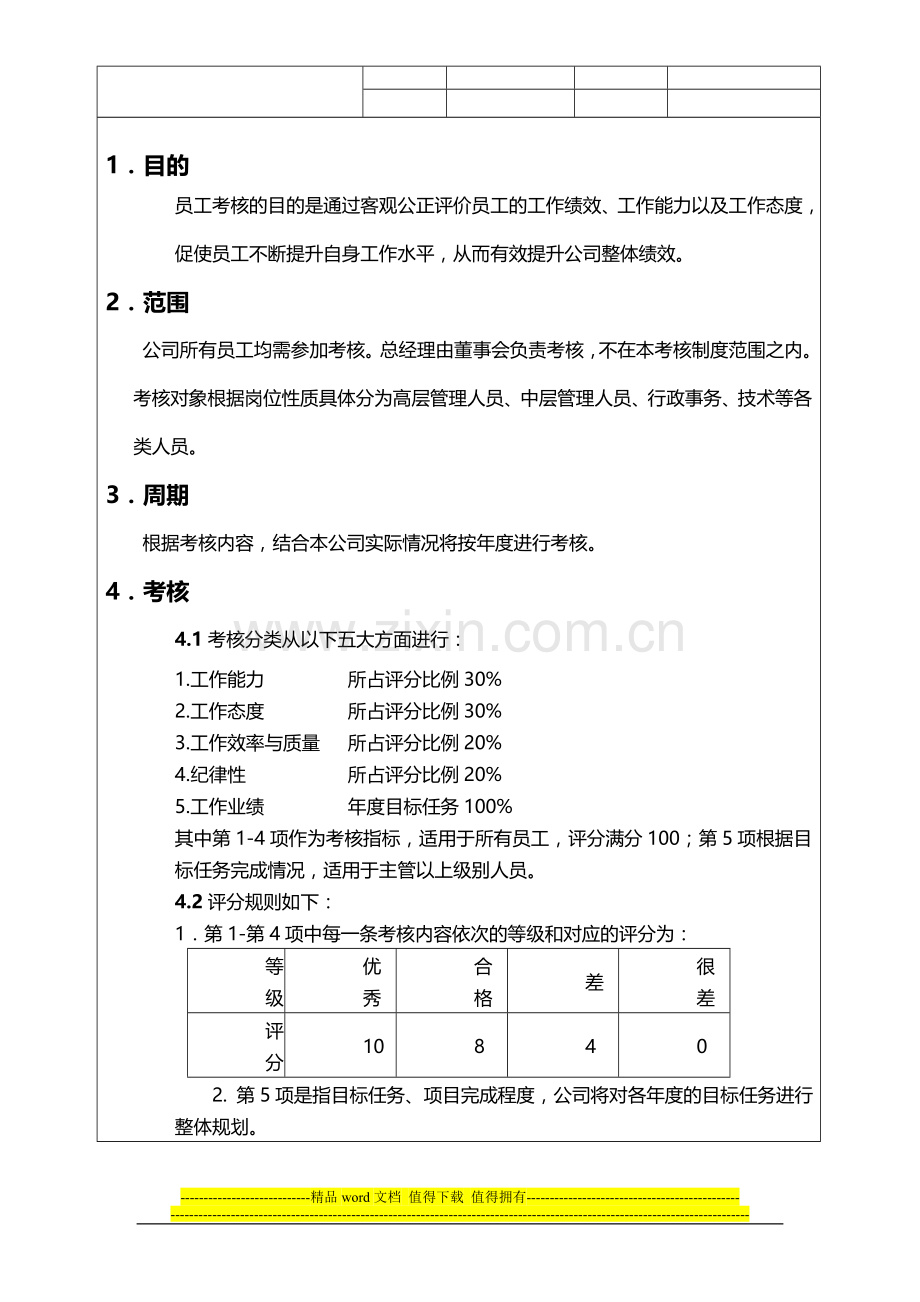 员工考核评分表.doc_第2页