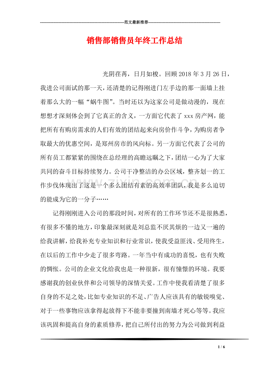 销售部销售员年终工作总结.doc_第1页