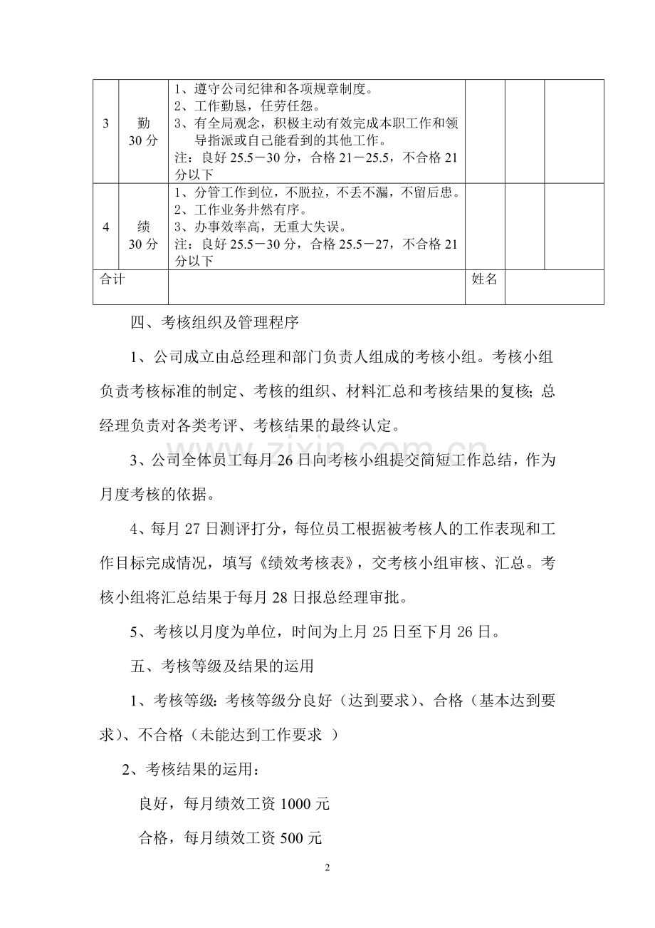 公司绩效考核和绩效工资发放办法.doc_第2页