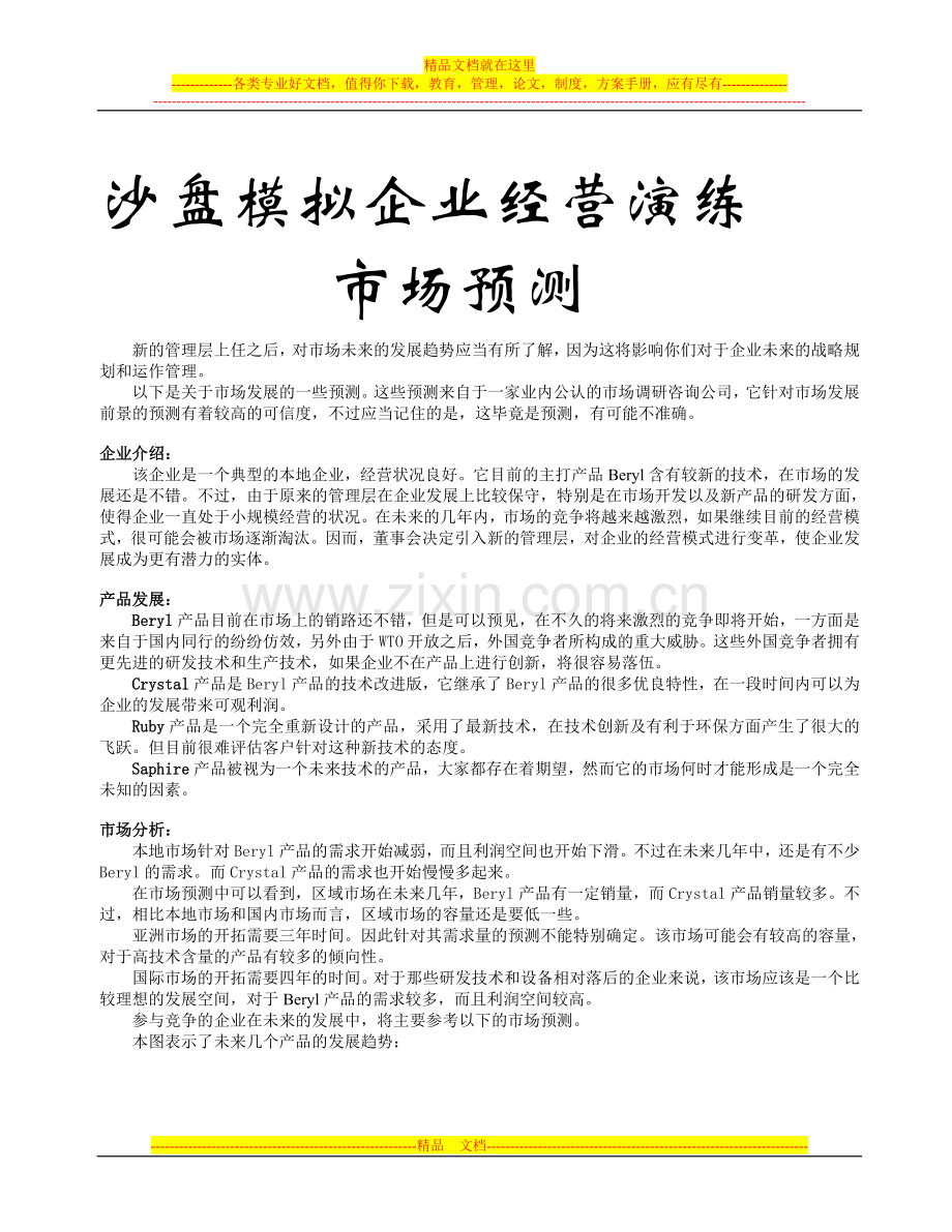 (市场预测)沙盘模拟企业经营演练学生手册.doc_第1页