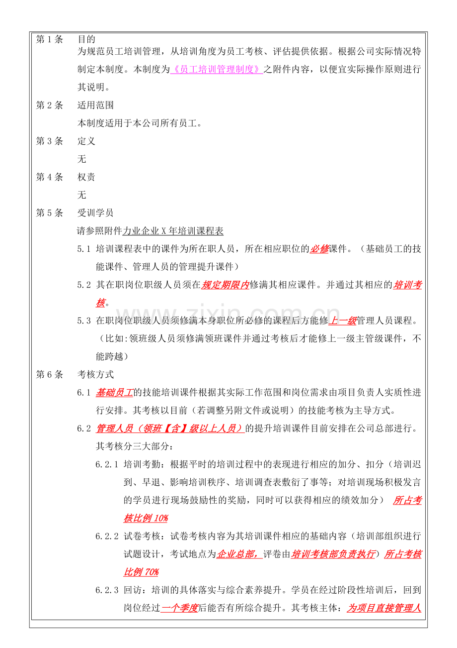 0培训考核细则(修改).doc_第1页