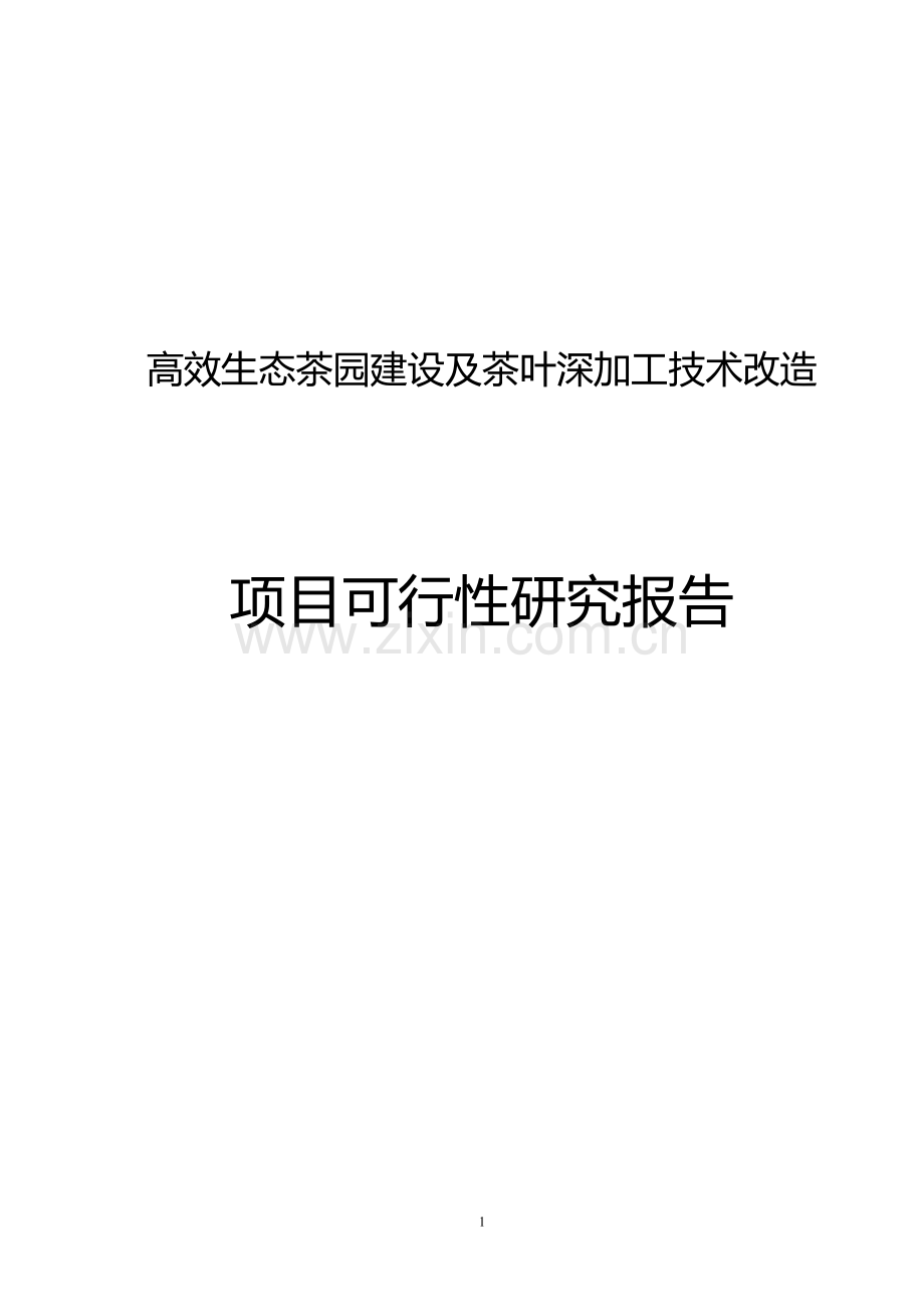 高效生态茶园建设及茶叶深加工技术改造项目可行性研究报告.doc_第1页