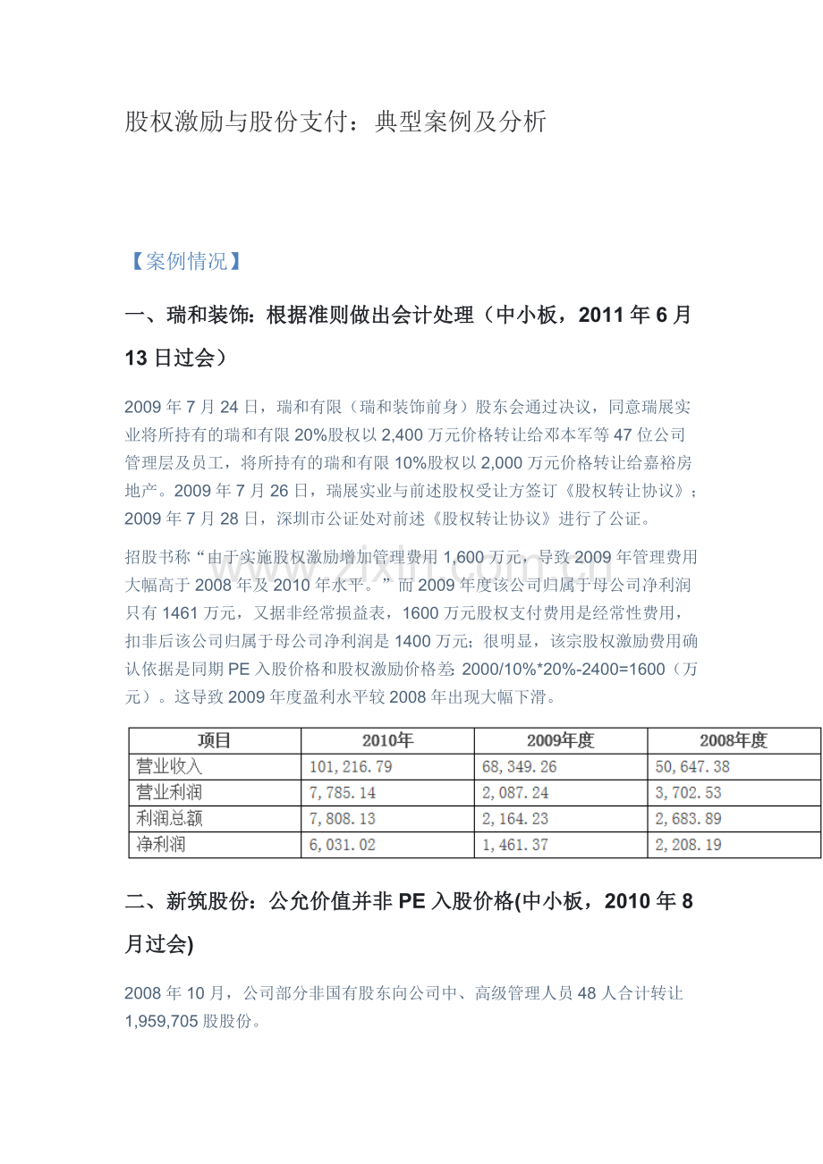 股权激励与股份支付：典型案例及分析.doc_第1页