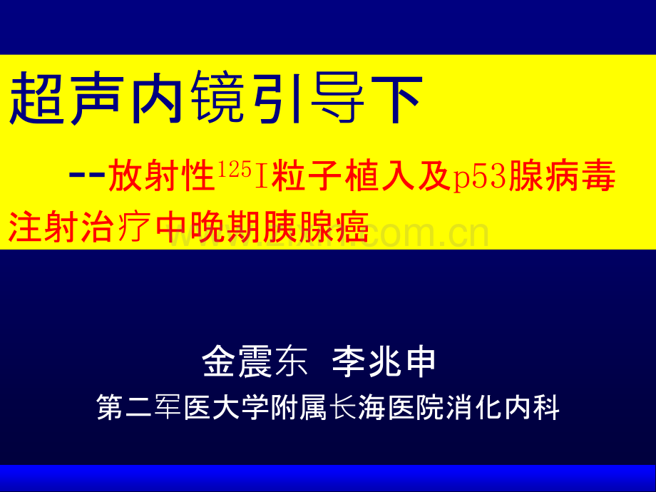 超声内镜引导下治疗中晚期胰腺癌课件.ppt_第1页