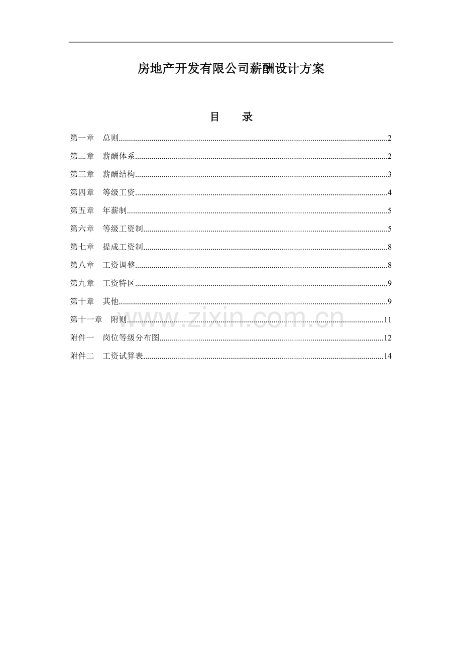 房地产开发有限公司薪酬设计方案.doc_第1页