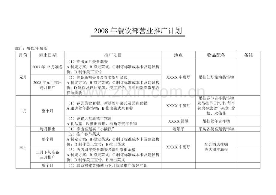 酒店餐饮部年度计划.doc_第1页