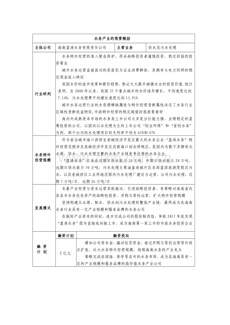 海南盈涛水务可行性研究报告.doc_第3页