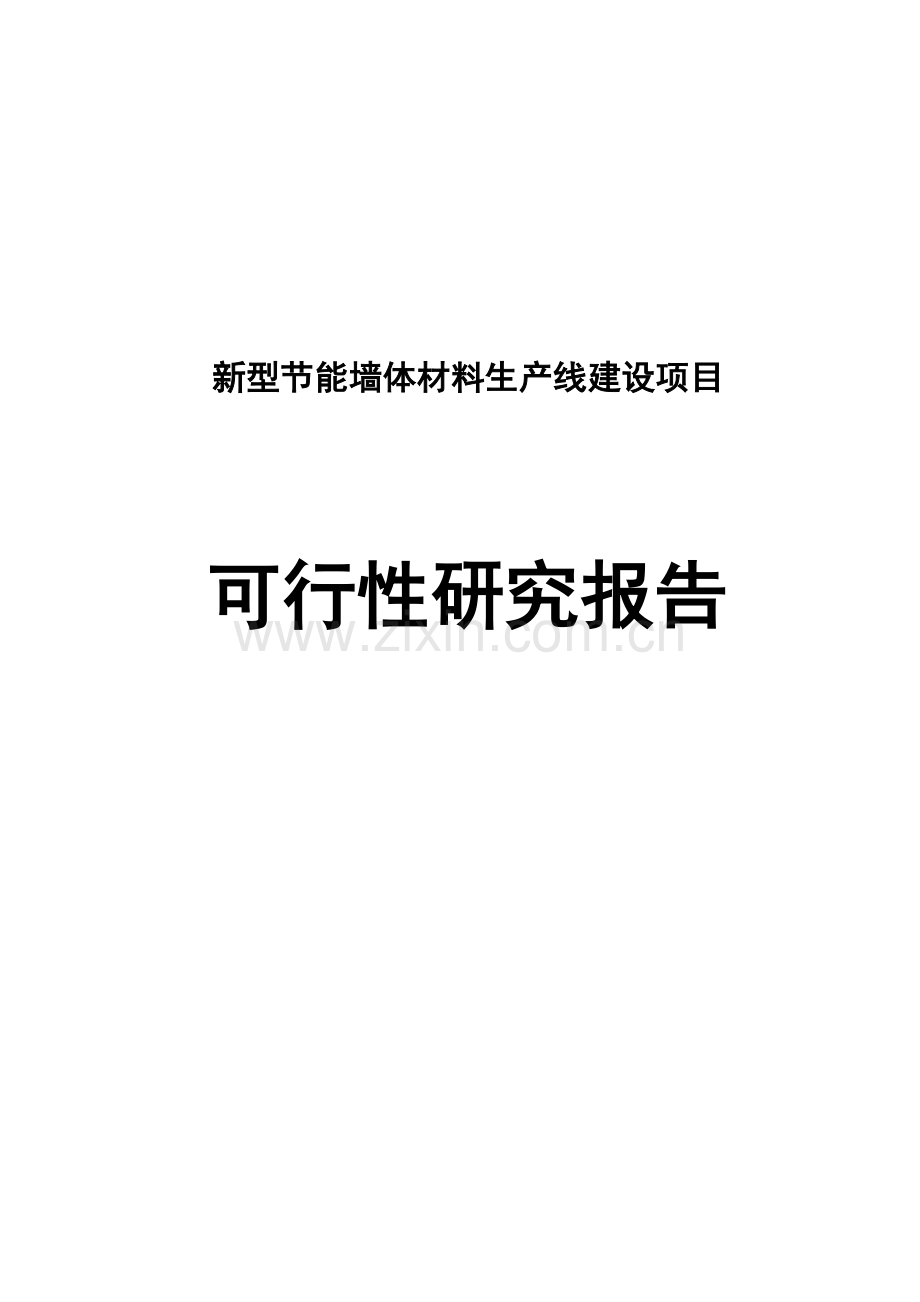 新型节能墙体材料生产线建设项目可行性研究报告-(2).doc_第1页