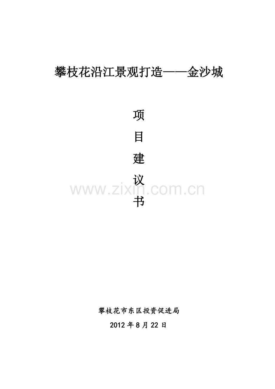 沿江景观打造金沙城项目建议书.doc_第1页