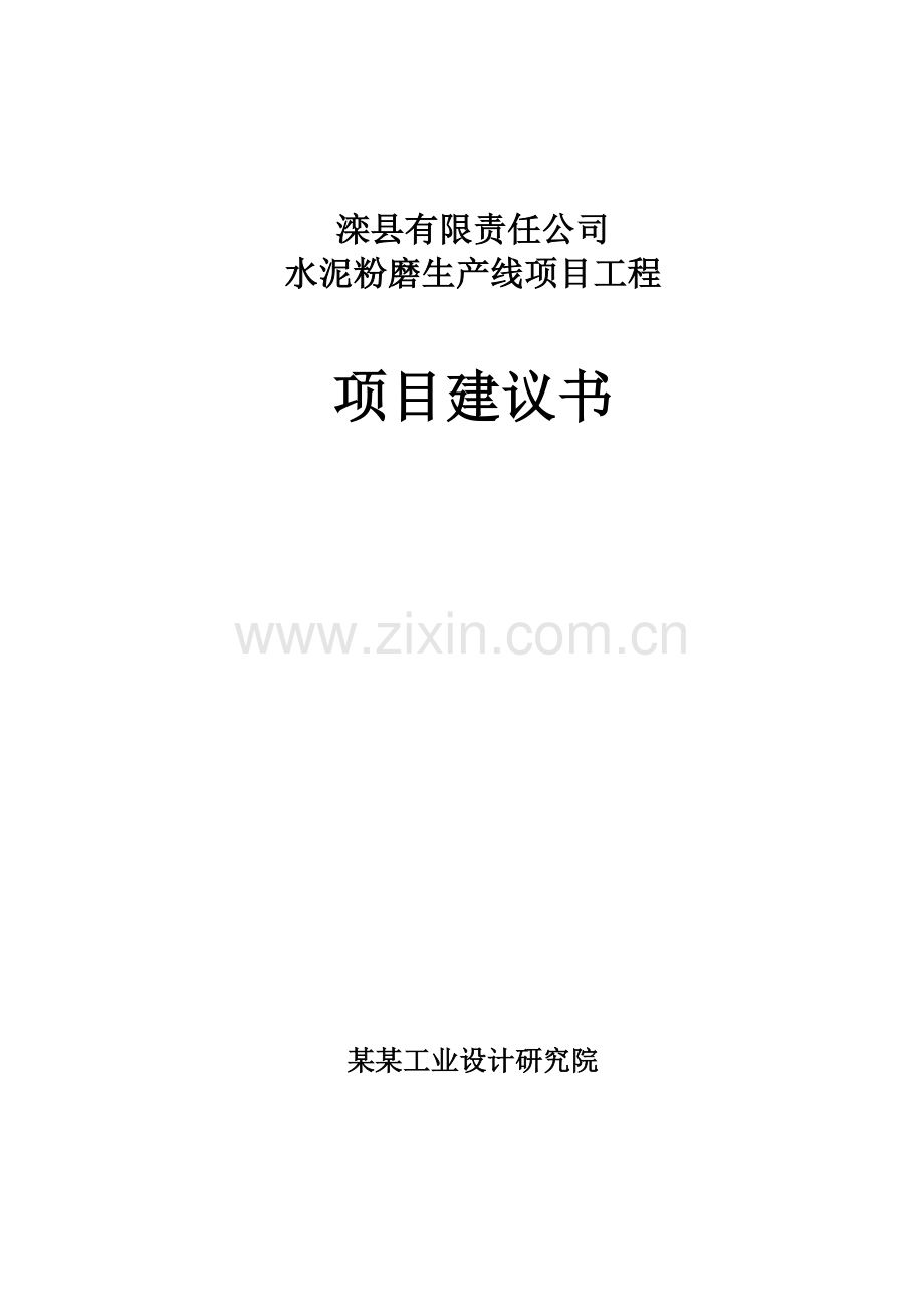 某某公司水泥粉磨生产线项目工程项目可行性研究报告.doc_第1页