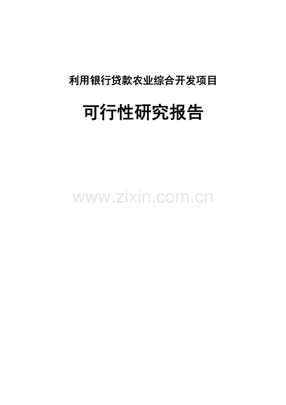 利用银行贷款农业综合开发项目可行性研究报告.doc_第1页