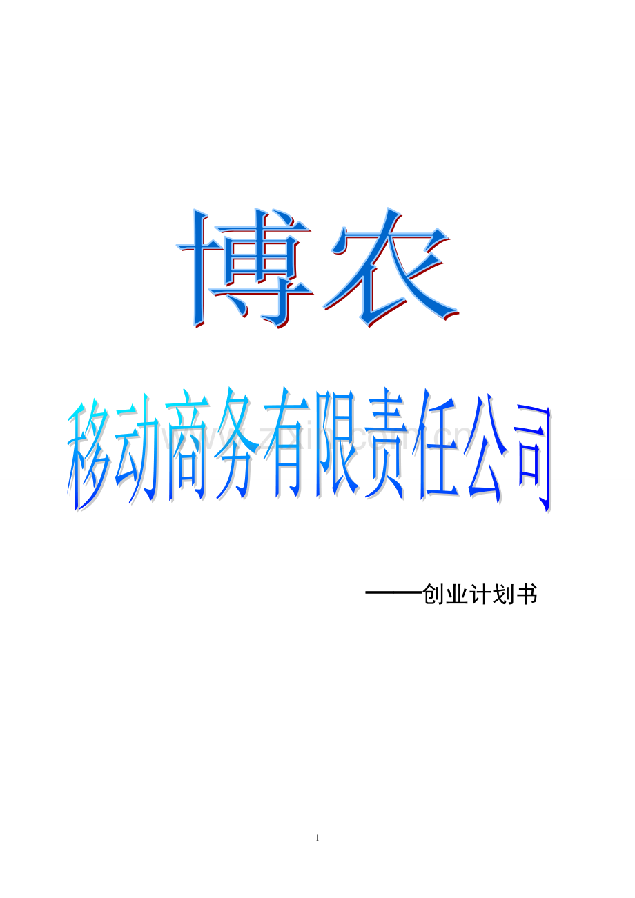 三农移动商务有限公司建设可行性商业计划书.doc_第1页