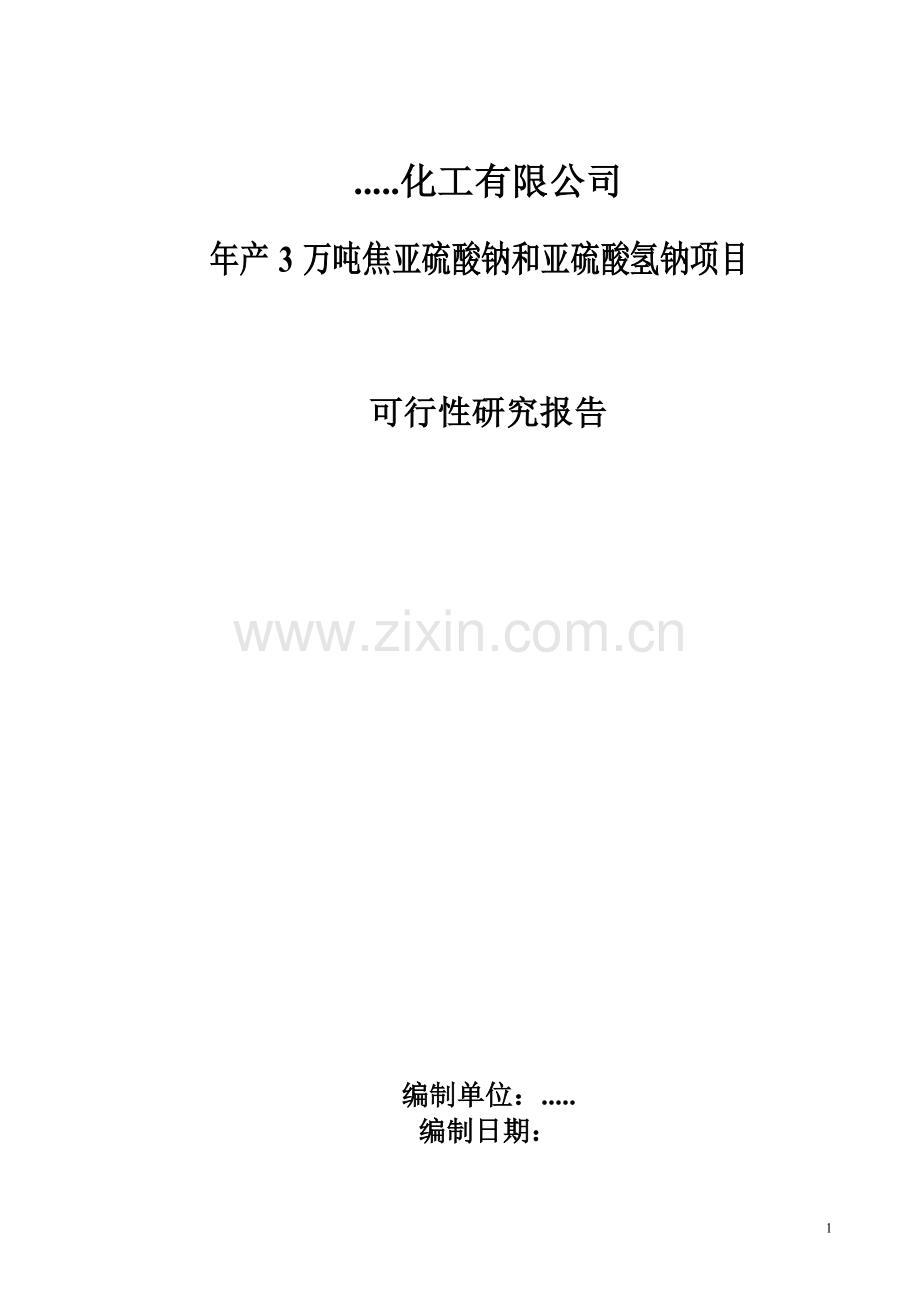 焦亚硫酸钠、亚硫酸氢钠生产项目建设投资可行性分析报告.doc_第1页