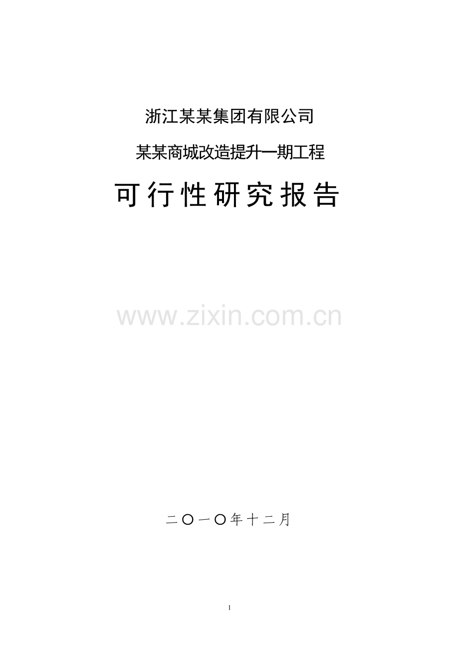 某某商城改造提升一期工程建设可研报告.doc_第1页