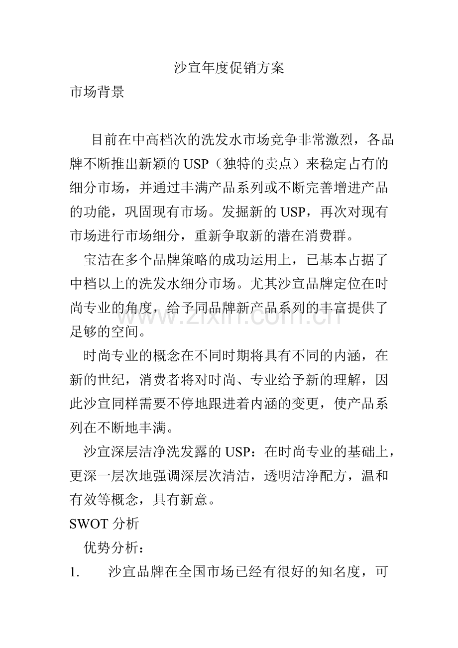 沙宣年度促销方案.doc_第1页