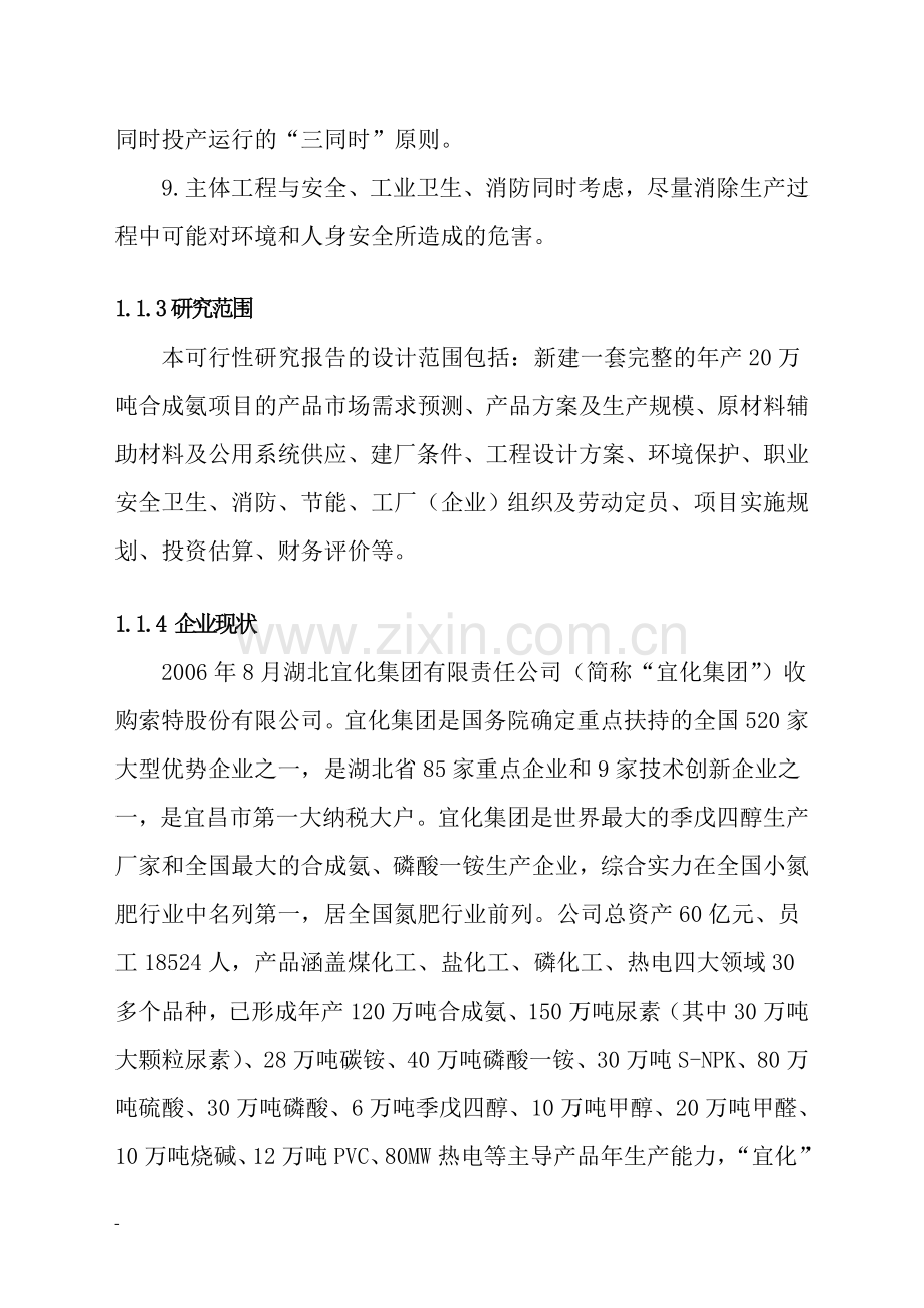 公司年产20万吨合成氨项目可行性研究报告-164页甲级资质可行性研究报告.doc_第2页